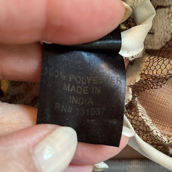 NWOT Blush by Young Threads tan lace & netting dress - Picture 10 of 10